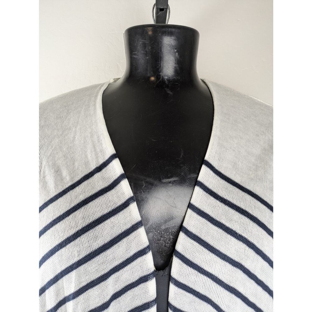 NWT Lane Bryant One Size Ivory Black Striped Open Front Acrylic Knit Kimono - Picture 4 of 7
